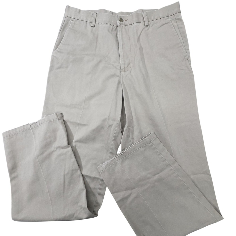 Dockers Pants Mens 36x34 Khaki Beige Individual‎ Fit Flat Front Chinos Trousers